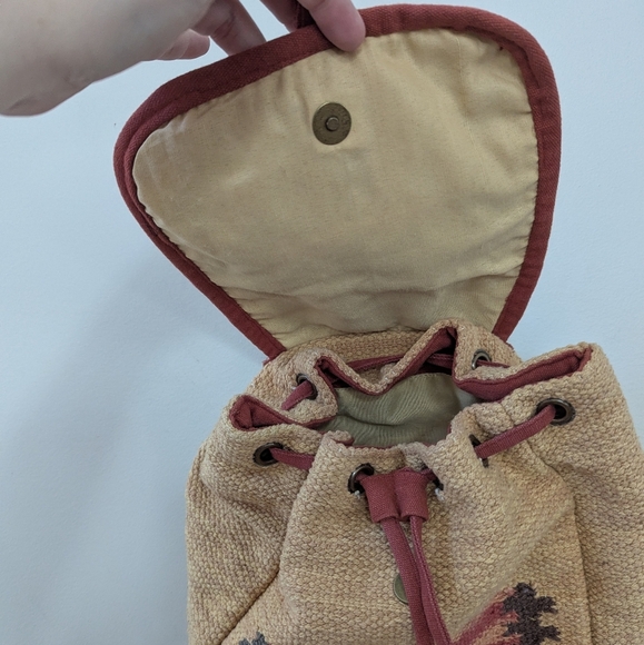 Vintage Southwestern Woven Cotton Kilim Backpack - Picture 10 of 15